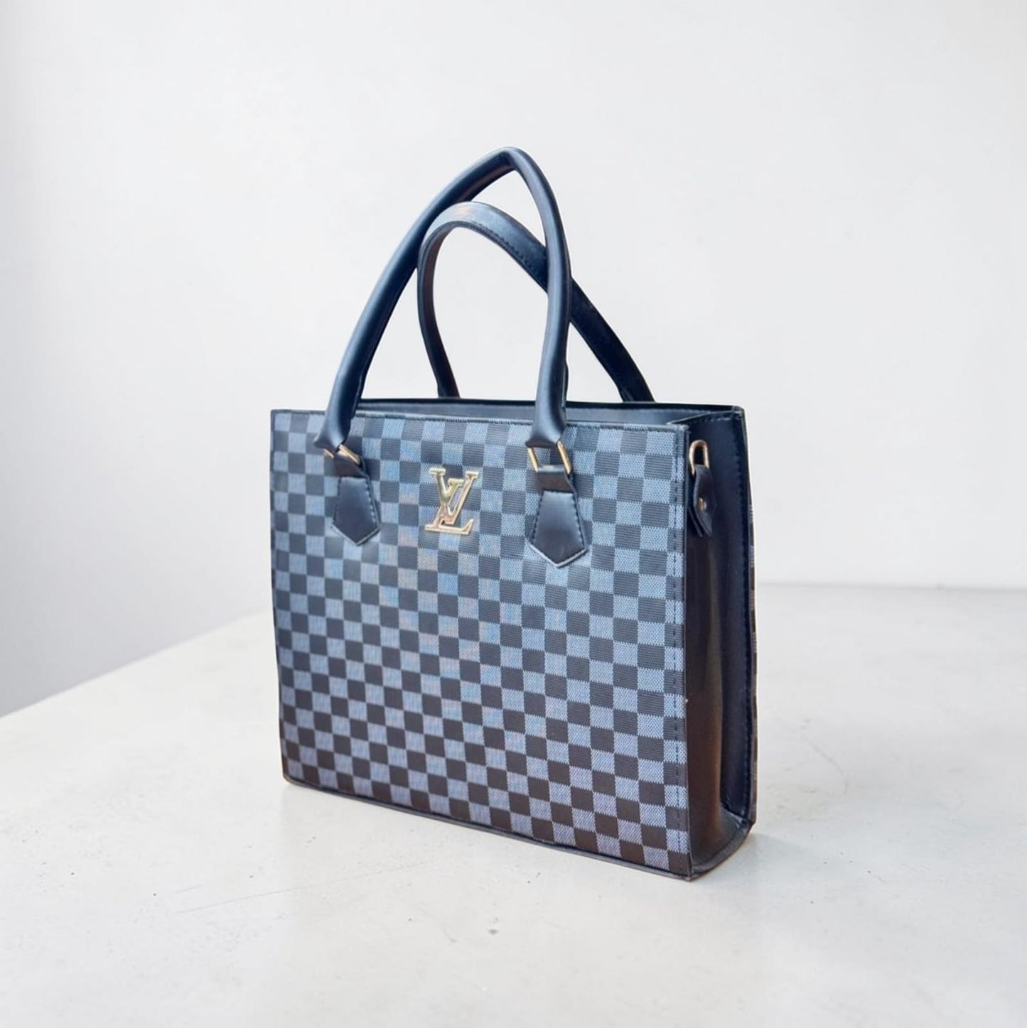 The Bag Addict Signature Checkered Tote – Luxury Everyday Handbag