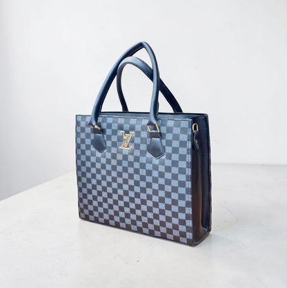 The Bag Addict Signature Checkered Tote – Luxury Everyday Handbag
