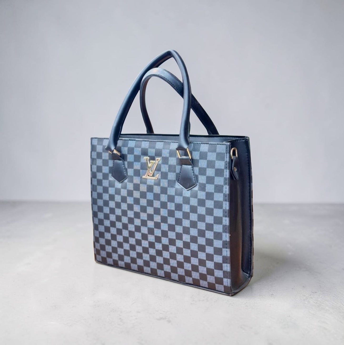 The Bag Addict Signature Checkered Tote – Luxury Everyday Handbag
