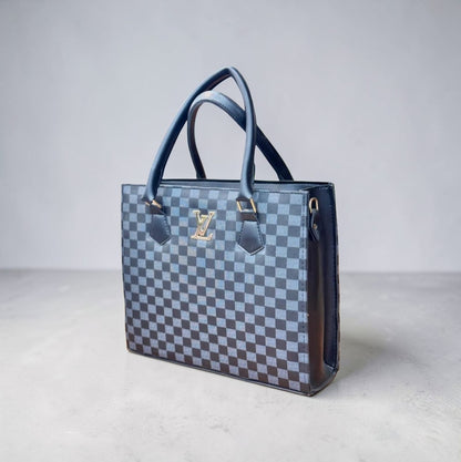 The Bag Addict Signature Checkered Tote – Luxury Everyday Handbag