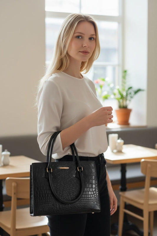 3 in 1 Black Handbag Set for Women – Luxury Tote, Crossbody & Wallet Combo | Bag Addict