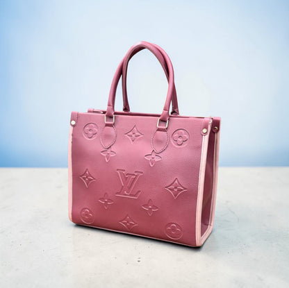 Elegant Pink Embossed Tote Bag for Women – Luxury Designer Style Handbag | Bag Addict